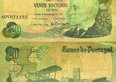 20 eszkúdós portugál bankjegy