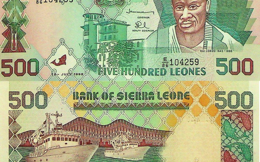 500 leone sierra leonei bankjegy