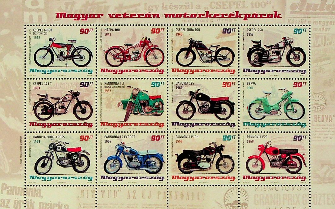 Magyar veterán motorkerékpárok bélyegek