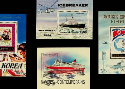 Koreai és madagaszkári hajós bélyegek