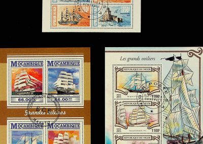 Mozambiki és nigeri hajós bélyegek