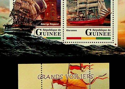 Guineai és kongói hajós bélyegek